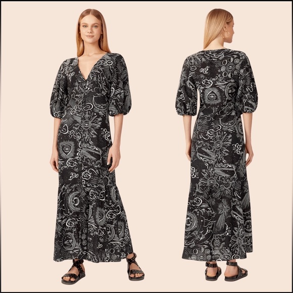 DRESS TO V-Neck Floral Linen Blend Maxi Dress - Picture 4 of 13
